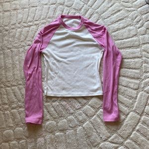 Full tilt long sleeve pink and white